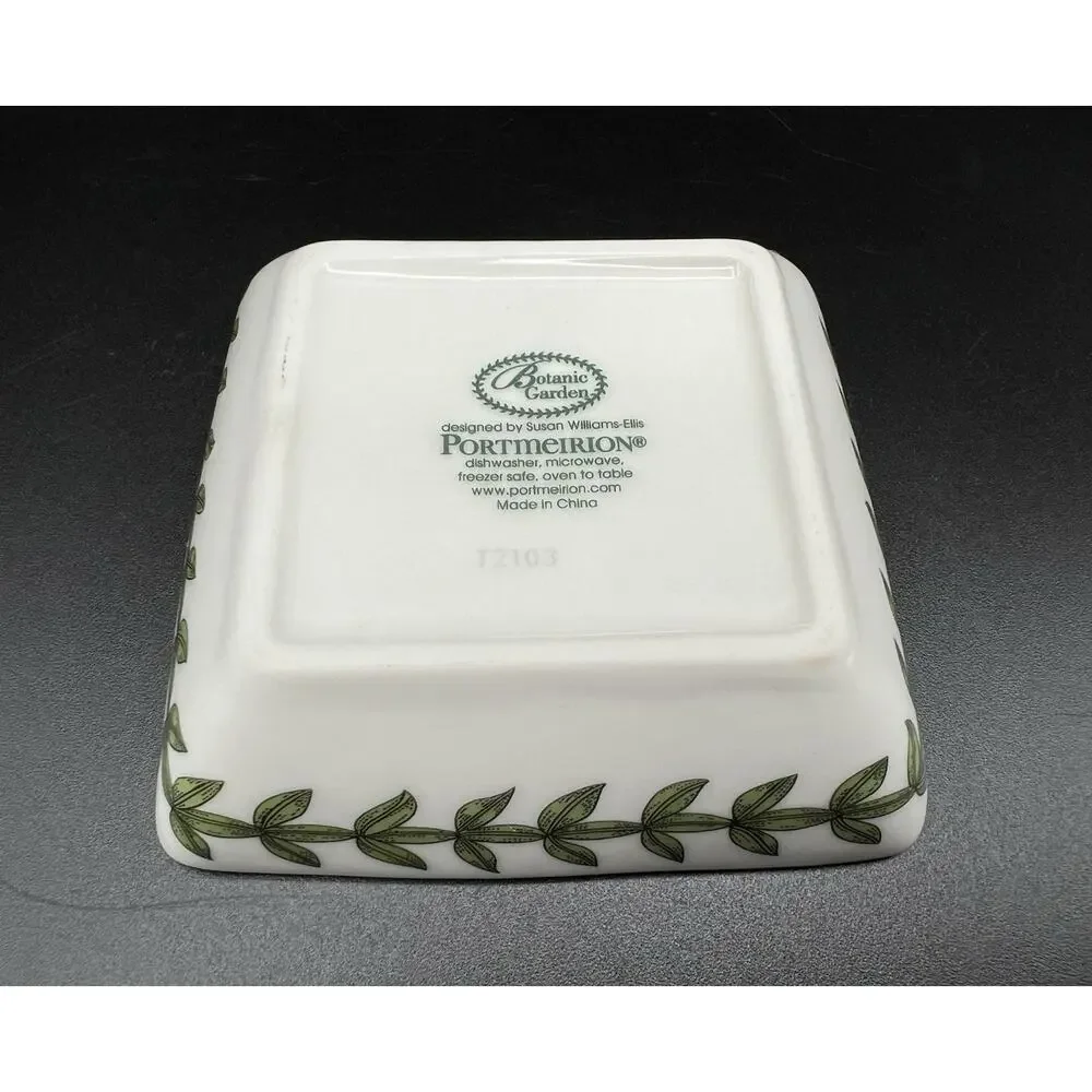 Portmeirion Botanic Garden 3” Square Trinket Dish Dipping Sauce Bowl